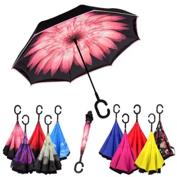 Windproof Reverse Folding Double Layer Inverted Umbrella Self Stand Inside Out Rain Protection C Hook Hands For Car SN1092
Windproof Reverse Folding Double Layer Inverted Umbrella Self Stand Inside Out Rain Protection C Hook Hands For Car SN1092