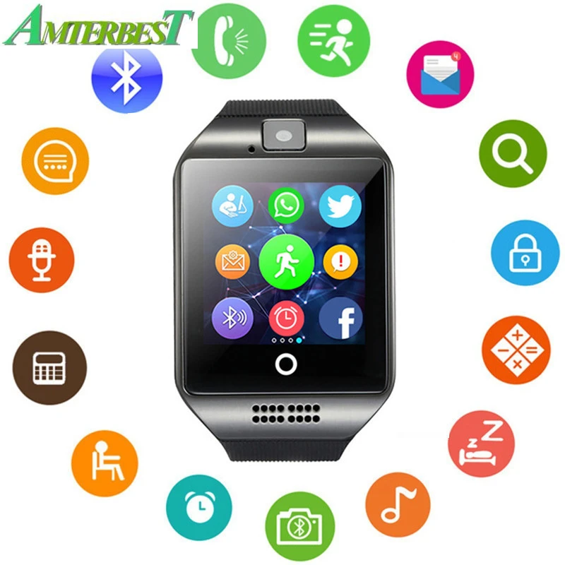 AMTERBEST Q18 Wireless Bluetooth Smart Watch Men Women with Touch Screen Support TF SIM Card Camera for Android iPhone Phone
AMTERBEST Q18 Wireless Bluetooth Smart Watch Men Women with Touch Screen Support TF SIM Card Camera for Android iPhone Phone
