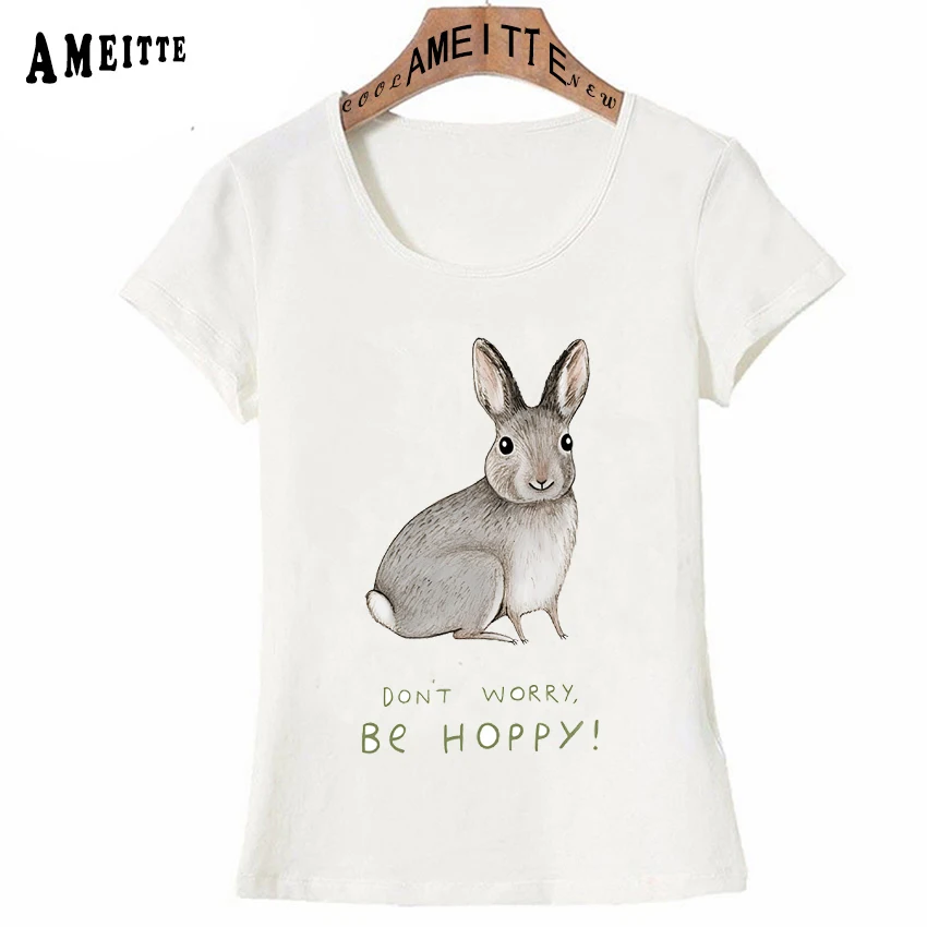 Bunny Don't Worry Be Hoppy Print T-Shirt Summer Fashion Women T-Shirt Vintage Rabbit Design Girl Casual Tops Ameitte Woman Tee
Bunny Don't Worry Be Hoppy Print T-Shirt Summer Fashion Women T-Shirt Vintage Rabbit Design Girl Casual Tops Ameitte Woman Tee
