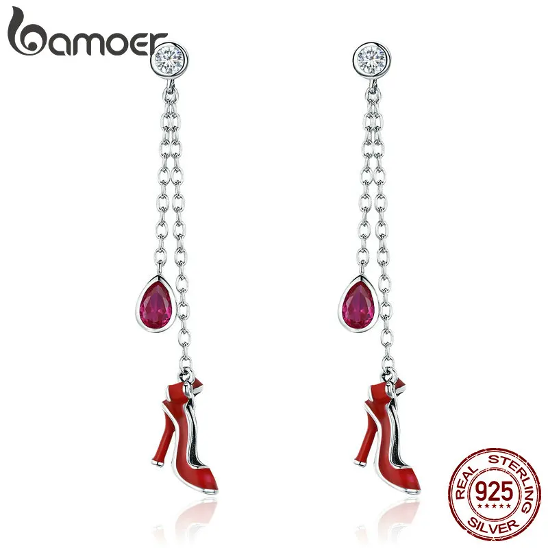 BAMOER High Quality 100% 925 Sterling Silver Sexy Red High Heels Long Drop Earrings for Women Sterling Silver Jewelry SCE406
BAMOER High Quality 100% 925 Sterling Silver Sexy Red High Heels Long Drop Earrings for Women Sterling Silver Jewelry SCE406