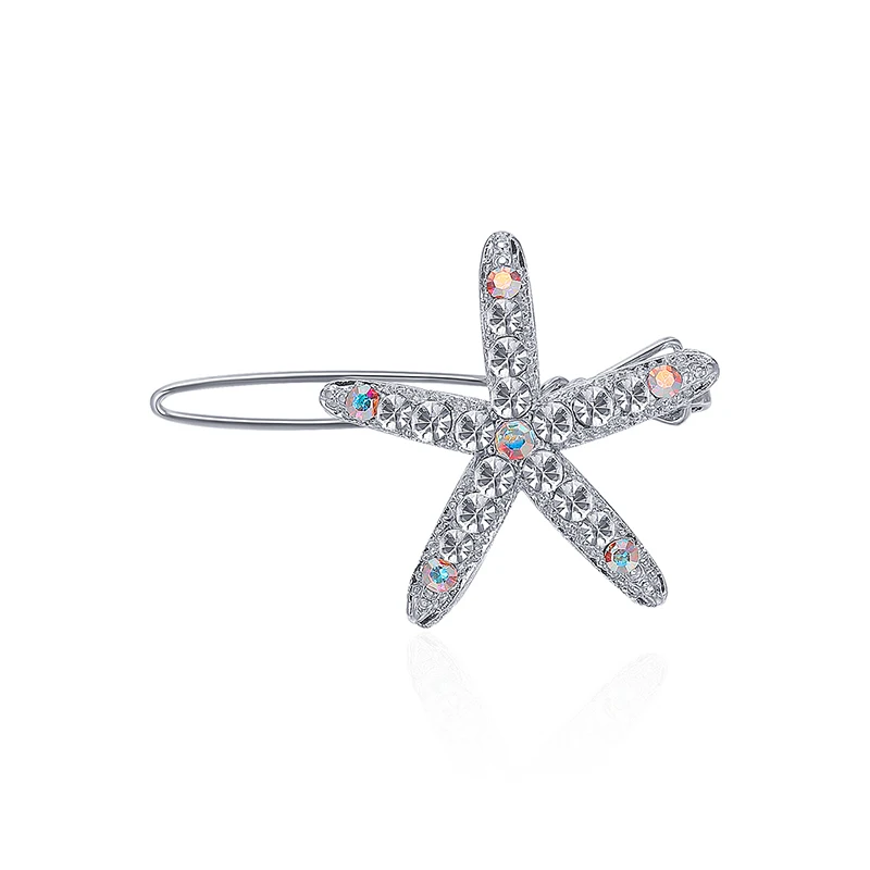 CHIMERA Silver Starfish Hair Clips Glitter Crystal Metal Sea Star Hairpin Clamps for Women Girls Sweet Wedding Bridal Accessory
CHIMERA Silver Starfish Hair Clips Glitter Crystal Metal Sea Star Hairpin Clamps for Women Girls Sweet Wedding Bridal Accessory