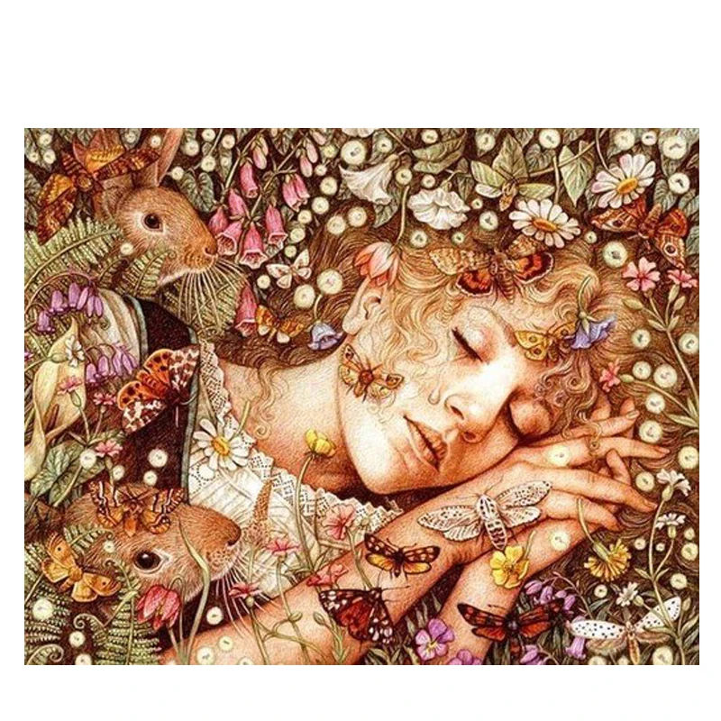 Free-shipping-Needlework-DIY-diamond-painting-Full-embroidery-3d-needlwork-flowers-butterflies-mouse-sleeping-girl-cross