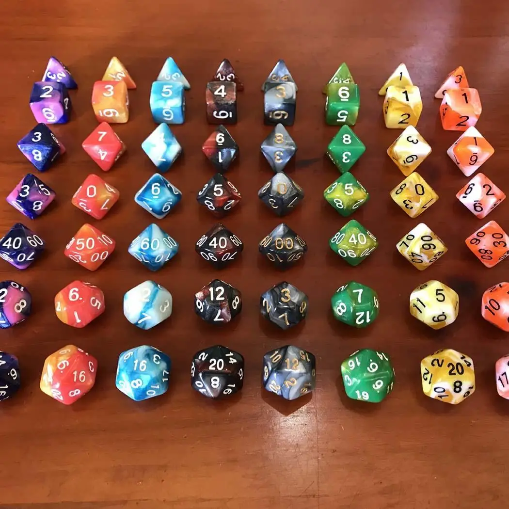 7pcs/set Creative RPG Game Dice Colorful Multicolor Dice Mixed White D4 D6 D8 D10 D12 D20 DND Dice
7pcs/set Creative RPG Game Dice Colorful Multicolor Dice Mixed White D4 D6 D8 D10 D12 D20 DND Dice