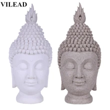 Thiland VILEAD 15.7 ''Arenito China Estátua Cabeça de Buddha Estátua de Buda-Headed Esculturas Estatueta Fengshui Budismo Decoração Da Sua Casa(China)