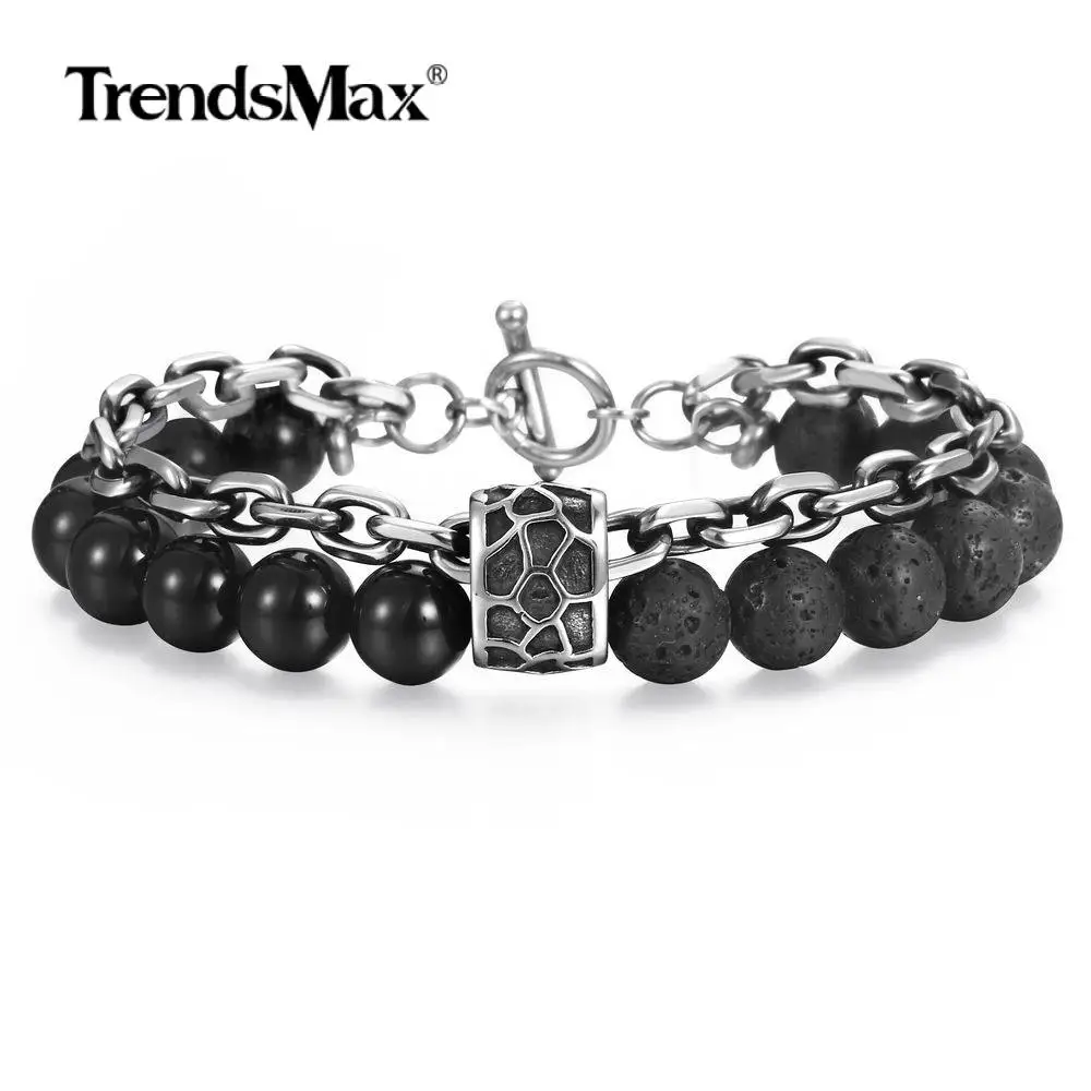 Lava Stone Beaded Bracelet Stainless Steel Rock Beads Chain Bracelet for Men Women Essential Oil Diffuser Bracelet Jewelry DB250
Lava Stone Beaded Bracelet Stainless Steel Rock Beads Chain Bracelet for Men Women Essential Oil Diffuser Bracelet Jewelry DB250