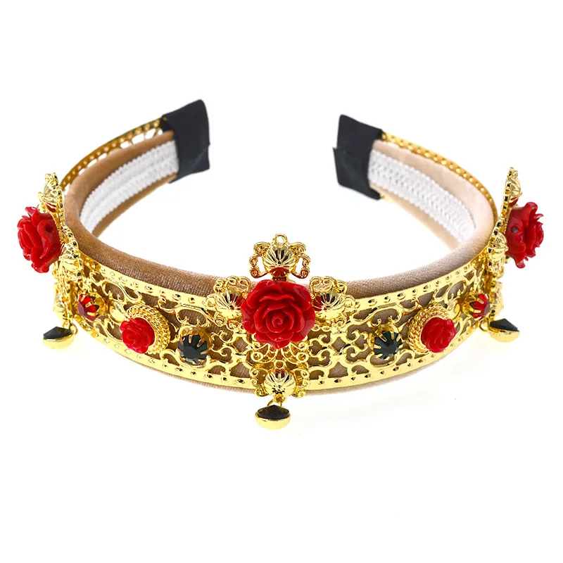 Baroque headband Gold Crown wider geometric metal wedding tiara red cross flower earring tiara Bridal hair jewelry Accessories
Baroque headband Gold Crown wider geometric metal wedding tiara red cross flower earring tiara Bridal hair jewelry Accessories