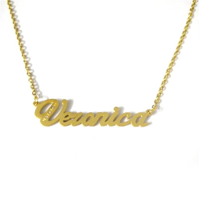 FairLadyHood Lovely Gift Gold "Veronica" Name Necklace Stainless Steel Nameplate Choker Handwriting Signature Necklace For Girls
FairLadyHood Lovely Gift Gold "Veronica" Name Necklace Stainless Steel Nameplate Choker Handwriting Signature Necklace For Girls