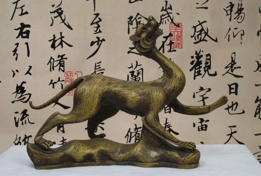 12"Chinese Folk Refined Pure Copper Bronze White Tiger beast Animals Statue a 0518
12"Chinese Folk Refined Pure Copper Bronze White Tiger beast Animals Statue a 0518