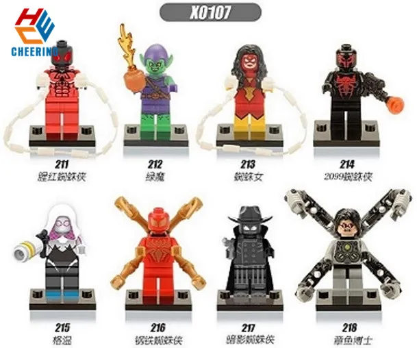 X0107 Single Sale Super Heroes Captain America Shadows Spiderman Woman Gwen Doctor Octopus Building Blocks Kids Gift Toys Model
X0107 Single Sale Super Heroes Captain America Shadows Spiderman Woman Gwen Doctor Octopus Building Blocks Kids Gift Toys Model