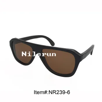 brown lens black bamboo frame sunglasses