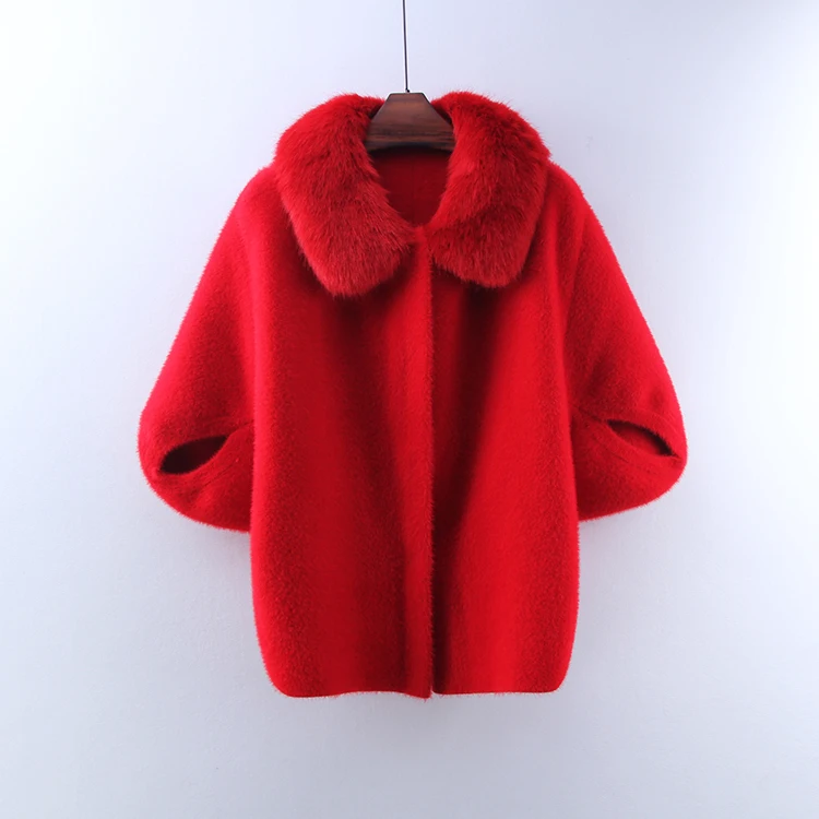 Imitation Mink Sweater Fur Collar Thickened Cardover Overcoat Bat Sleeve Cardigan Small Shawl
Imitation Mink Sweater Fur Collar Thickened Cardover Overcoat Bat Sleeve Cardigan Small Shawl