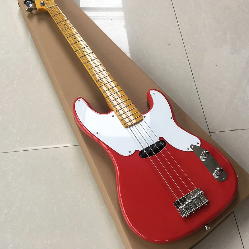 Seiko production, Finn style red bass, guitar, white guard, imported pickup, color can be customized
Seiko production, Finn style red bass, guitar, white guard, imported pickup, color can be customized