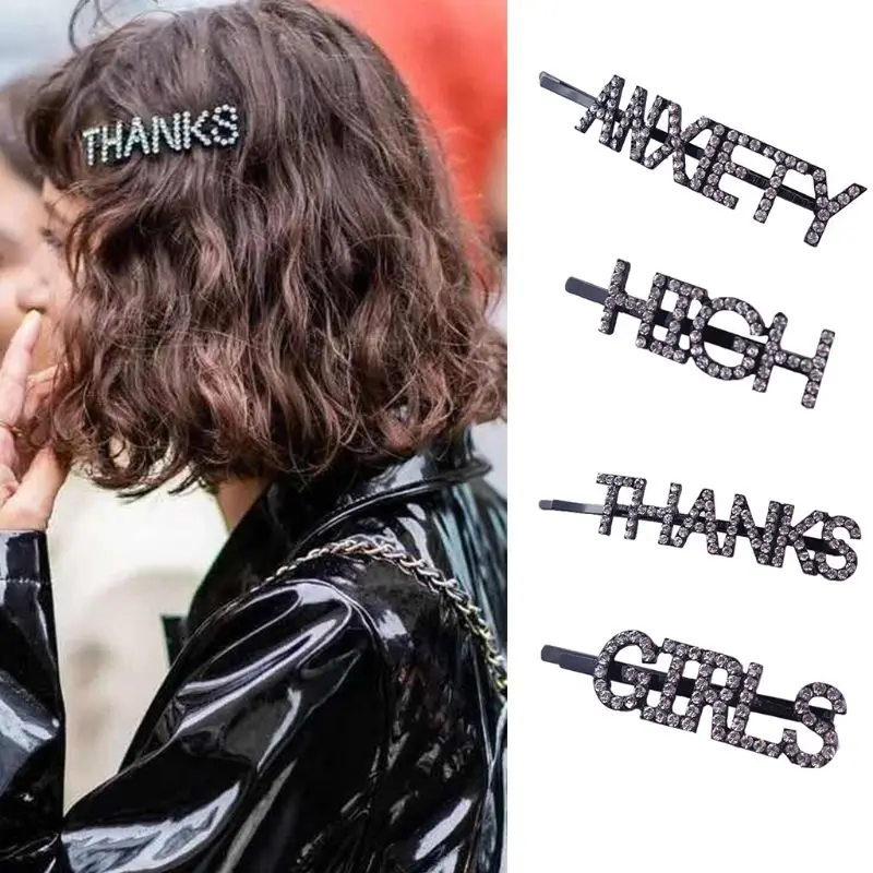 21 Styles Women Handmade Rhinestone Barrette Capital Letters One Word Hairpin Clip Side Bangs Styling Night Party Hair Accessory
21 Styles Women Handmade Rhinestone Barrette Capital Letters One Word Hairpin Clip Side Bangs Styling Night Party Hair Accessory