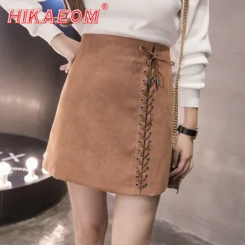 High Waist Lace-up Suede Skirt Female 2019 Early Spring A Line Skirts New Arrival Slim Mini Wrap Suede Skirt Female Saias 4Color
High Waist Lace-up Suede Skirt Female 2019 Early Spring A Line Skirts New Arrival Slim Mini Wrap Suede Skirt Female Saias 4Color