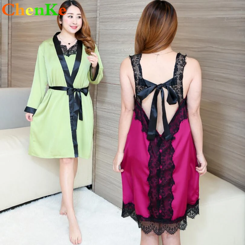 ChenKe 2018 Brand Sexy Women's Robe & Gown Sets Twinest Bathrobe Mini Nightdress Two Pieces Sleepwear Robe Sets Women Faux Silk
ChenKe 2018 Brand Sexy Women's Robe & Gown Sets Twinest Bathrobe Mini Nightdress Two Pieces Sleepwear Robe Sets Women Faux Silk