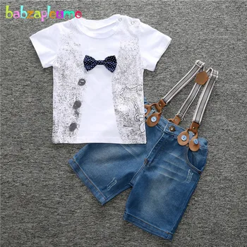 Baby Boys Clothes 2018 Summer New Fashion Children T-shirt+Denim+Strap Shorts Boutique Kids Wear Clothing Set Two Piece BC1665-1
Baby Boys Clothes 2018 Summer New Fashion Children T-shirt+Denim+Strap Shorts Boutique Kids Wear Clothing Set Two Piece BC1665-1