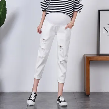 Maternity hole Jeans Pants Clothes For Pregnant Women white pants Nursing Prop Belly Leggings Pregnancy Clothing jeans ws102
Maternity hole Jeans Pants Clothes For Pregnant Women white pants Nursing Prop Belly Leggings Pregnancy Clothing jeans ws102