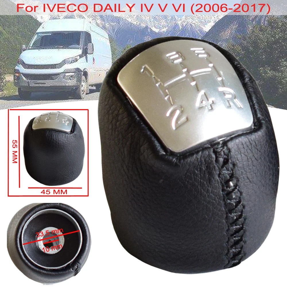 Black Leather Gear Shift Knob 5 6 Speed Manual Stick Lever Shifter For IVECO DAILY IV V VI 2006 2007 2008 2009 2010 2011-2017
Black Leather Gear Shift Knob 5 6 Speed Manual Stick Lever Shifter For IVECO DAILY IV V VI 2006 2007 2008 2009 2010 2011-2017