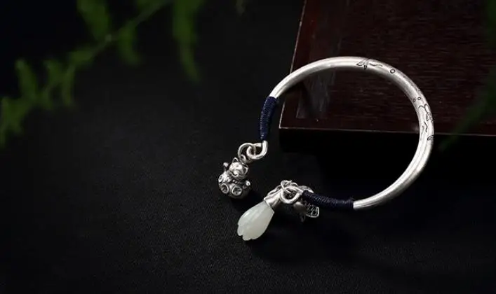 JOOCHEER Sterling S990 990 silver Bangle cat fish lotus natural stone trendy bracelet
JOOCHEER Sterling S990 990 silver Bangle cat fish lotus natural stone trendy bracelet