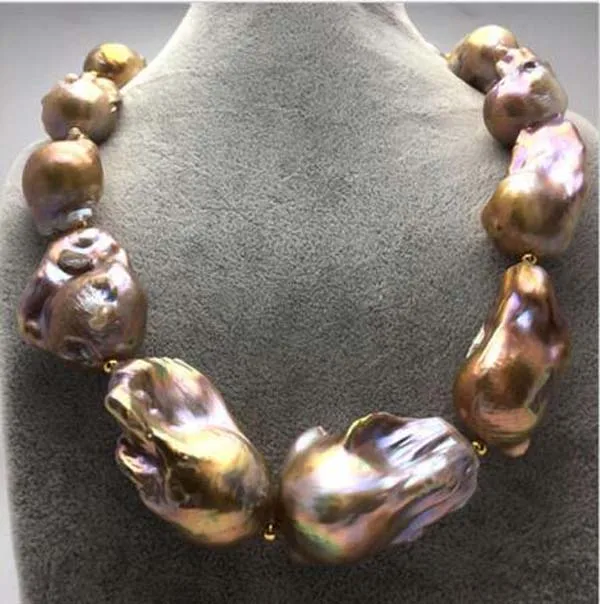 Huge AAA18" 33-26 mm genuine South Sea purple Multicolor Pearl Necklace Baroque
Huge AAA18" 33-26 mm genuine South Sea purple Multicolor Pearl Necklace Baroque