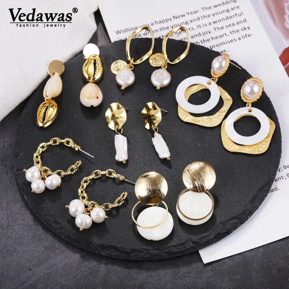Vedawas Pearl Drop Earring Gold Color Metal Dangle Earring Za 2019 Women Engagement Valentine's Day Gifts 2019 Jewelry xg2427
Vedawas Pearl Drop Earring Gold Color Metal Dangle Earring Za 2019 Women Engagement Valentine's Day Gifts 2019 Jewelry xg2427