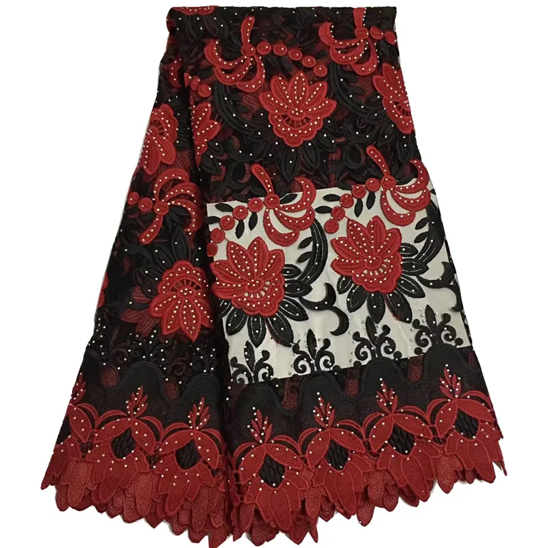 Free shipping (5 yards/pc) black red African party lace fabric gorgeous embroidered French net lace with stones for dress FLE08 
Free shipping (5 yards/pc) black red African party lace fabric gorgeous embroidered French net lace with stones for dress FLE08