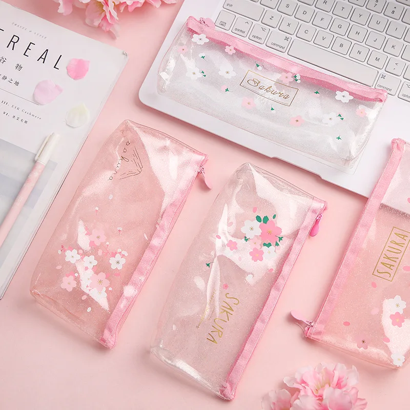 Mohamm Creative cherry pen bag Beautiful pink girl heart stationery storage bag small fresh and simple transparent pencil bag
Mohamm Creative cherry pen bag Beautiful pink girl heart stationery storage bag small fresh and simple transparent pencil bag