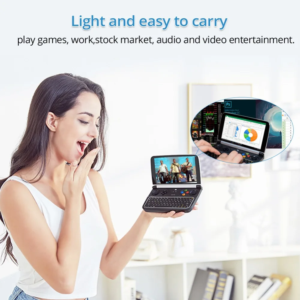 GPD 6" Gaming Tablet PC Win 2 with IPS Screen Micro HDMI up to 256G ROM Intel Core m3-7Y30 Quad core Pocket Laptop Mini PC
GPD 6" Gaming Tablet PC Win 2 with IPS Screen Micro HDMI up to 256G ROM Intel Core m3-7Y30 Quad core Pocket Laptop Mini PC