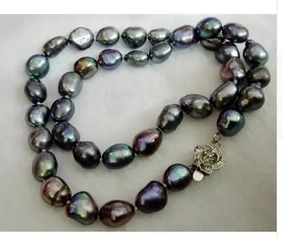 Genuine 9-10mm black blue green brown gray colors baroque pearl necklace real natural Beads wedding Women Gift word 925 silver
Genuine 9-10mm black blue green brown gray colors baroque pearl necklace real natural Beads wedding Women Gift word 925 silver