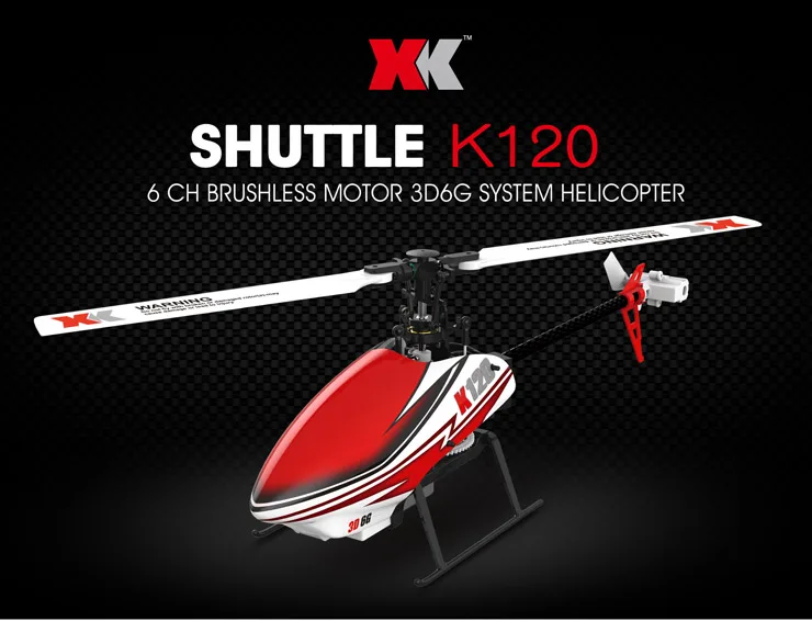 Wltoys XK K120 Shuttle 6CH Brushless Motor 3D 6G System RC Helicopter RTF 2.4GHz Compatible with FUTABA S-FHSS VS Wltoys V977
Wltoys XK K120 Shuttle 6CH Brushless Motor 3D 6G System RC Helicopter RTF 2.4GHz Compatible with FUTABA S-FHSS VS Wltoys V977