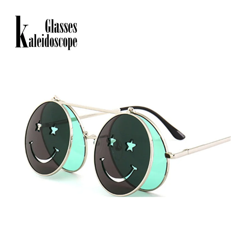 Kaleidoscope Glasses Steampunk Sunglasses Men Women Metal Eyeglasses Round Smiley Design Retro Steam Punk Clamshell Sun Glasses
Kaleidoscope Glasses Steampunk Sunglasses Men Women Metal Eyeglasses Round Smiley Design Retro Steam Punk Clamshell Sun Glasses