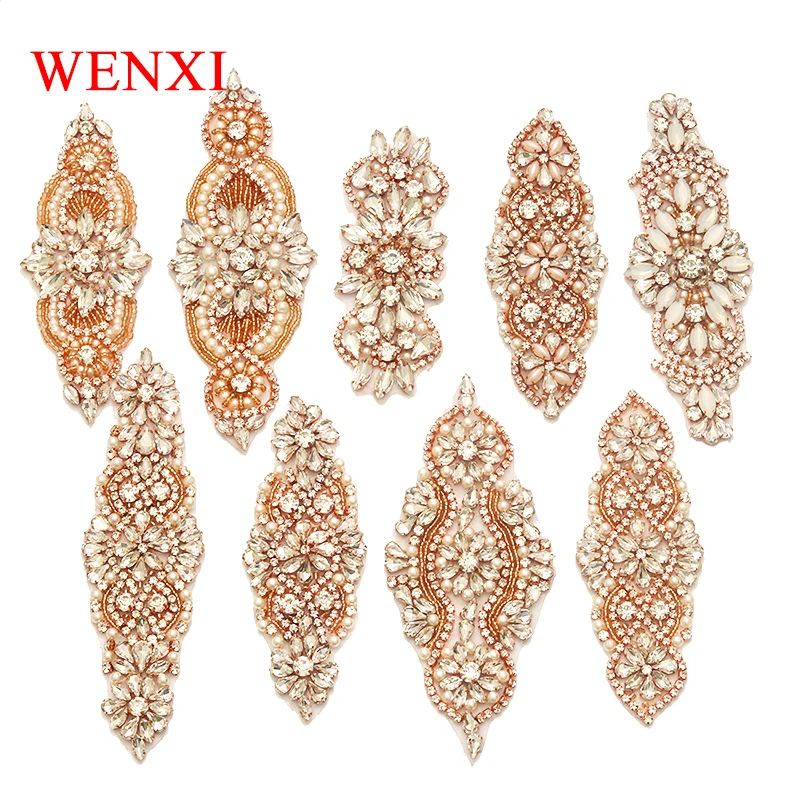WENXI Craft (5 PCS) Wholesale ROSE GOLD Pearl Rhinestone Appliques Sewing On Wedding Dress Belt DIY Bridal Accessory
WENXI Craft (5 PCS) Wholesale ROSE GOLD Pearl Rhinestone Appliques Sewing On Wedding Dress Belt DIY Bridal Accessory