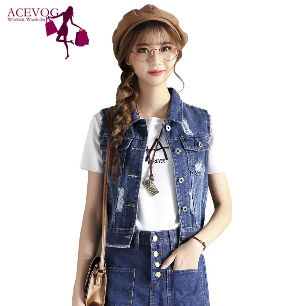 ACEVOG Women Fashion Casual Solid Button Down Regular Sleeveless Vest Jean Spring/Autumn/Summer Jacket Turndown
ACEVOG Women Fashion Casual Solid Button Down Regular Sleeveless Vest Jean Spring/Autumn/Summer Jacket Turndown