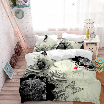 Romantic Rose Bedding Set Skull Butterfly Print Duvet Cover Set Floral Design Bedding Girls Bedclothes Pillowcase King Queen D45
Romantic Rose Bedding Set Skull Butterfly Print Duvet Cover Set Floral Design Bedding Girls Bedclothes Pillowcase King Queen D45