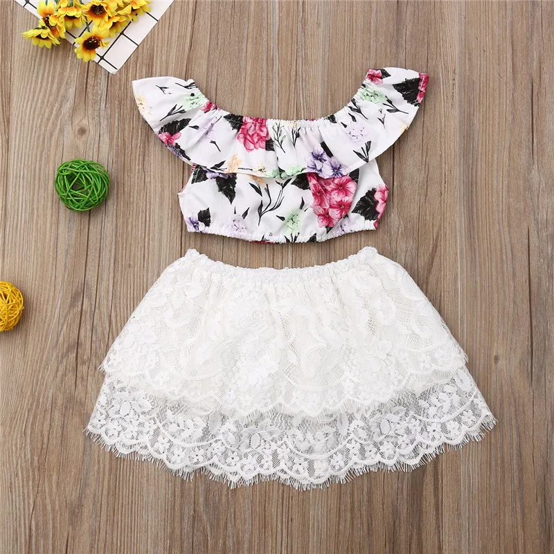 Kids Baby Girls Summer Outfits Casual Floral Crop Tops+Flowers Lace Tutu Mini Skirts 2Pcs Children Girls Clothes Set 1-5Y
Kids Baby Girls Summer Outfits Casual Floral Crop Tops+Flowers Lace Tutu Mini Skirts 2Pcs Children Girls Clothes Set 1-5Y