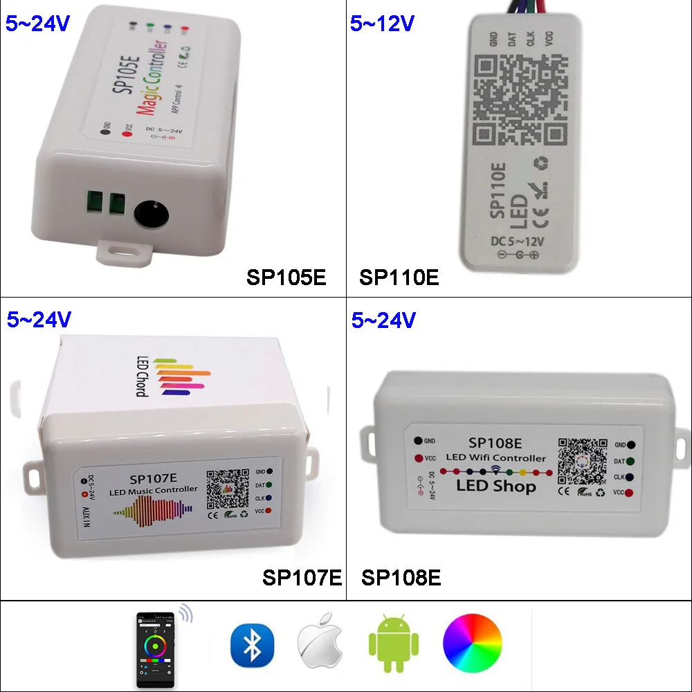 SP108E wifi WS2811 WS2812B Led Music Controller SP107E SK6812 SP105E Bluetooth APA102 SP110E WS2801 Pixels Led Strip DC5-24V
SP108E wifi WS2811 WS2812B Led Music Controller SP107E SK6812 SP105E Bluetooth APA102 SP110E WS2801 Pixels Led Strip DC5-24V