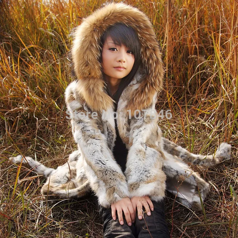(TopFurMall) Fashion Genuine Natural Rabbit Fur Coat Raccoon Fur Hoody Winter Women Fur Trench Outerwear Coats Garment VK1465
(TopFurMall) Fashion Genuine Natural Rabbit Fur Coat Raccoon Fur Hoody Winter Women Fur Trench Outerwear Coats Garment VK1465