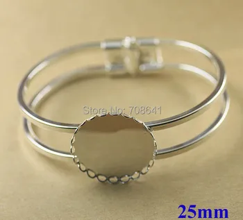 25mm New Silver Plated Brass Round Hollow Lace Bezel Tray Blank Cabochons Bases Spring Cuff Bracelet Bangle Settings Wholesale
25mm New Silver Plated Brass Round Hollow Lace Bezel Tray Blank Cabochons Bases Spring Cuff Bracelet Bangle Settings Wholesale