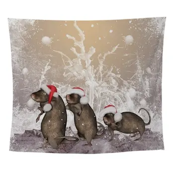 Funny Christmas Rats With Christmas Hat Wall Tapes Wall Tapestry for Wall Decoration Fabric Hanging Wall
Funny Christmas Rats With Christmas Hat Wall Tapes Wall Tapestry for Wall Decoration Fabric Hanging Wall
