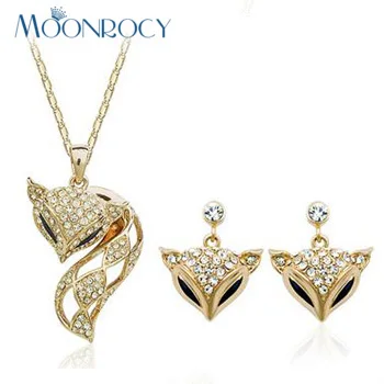 MOONROCY Free Shipping Fashion Crystal Necklace and Earrings Set Fox Rose Gold Color Jewelry Set wholesale for Women Gift
MOONROCY Free Shipping Fashion Crystal Necklace and Earrings Set Fox Rose Gold Color Jewelry Set wholesale for Women Gift