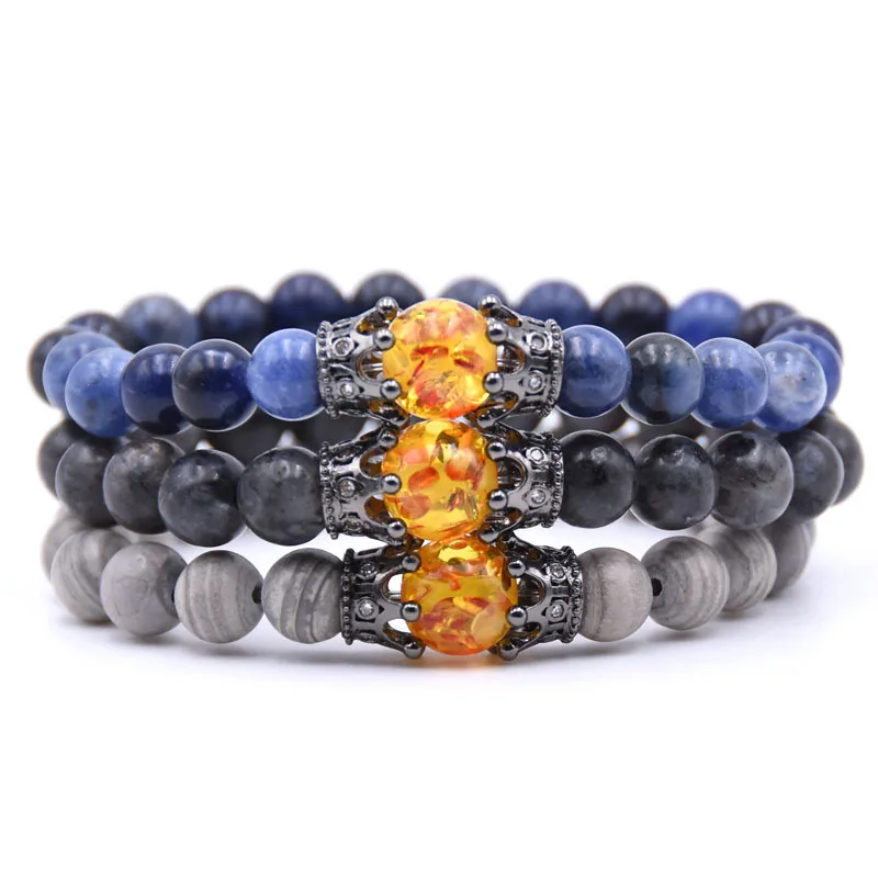Trendy 19 styles of natural stone Pave CZ double Crown Charm Bracelet For Men&Women Bracelets Jewelry Pulseira hombres
Trendy 19 styles of natural stone Pave CZ double Crown Charm Bracelet For Men&Women Bracelets Jewelry Pulseira hombres