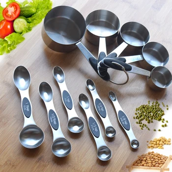 11 PCS Stainless Steel Measuring Cups Measuring Spoon Eleven Sets of Seasoning Spoon Baking Measuring Cups
11 PCS Stainless Steel Measuring Cups Measuring Spoon Eleven Sets of Seasoning Spoon Baking Measuring Cups