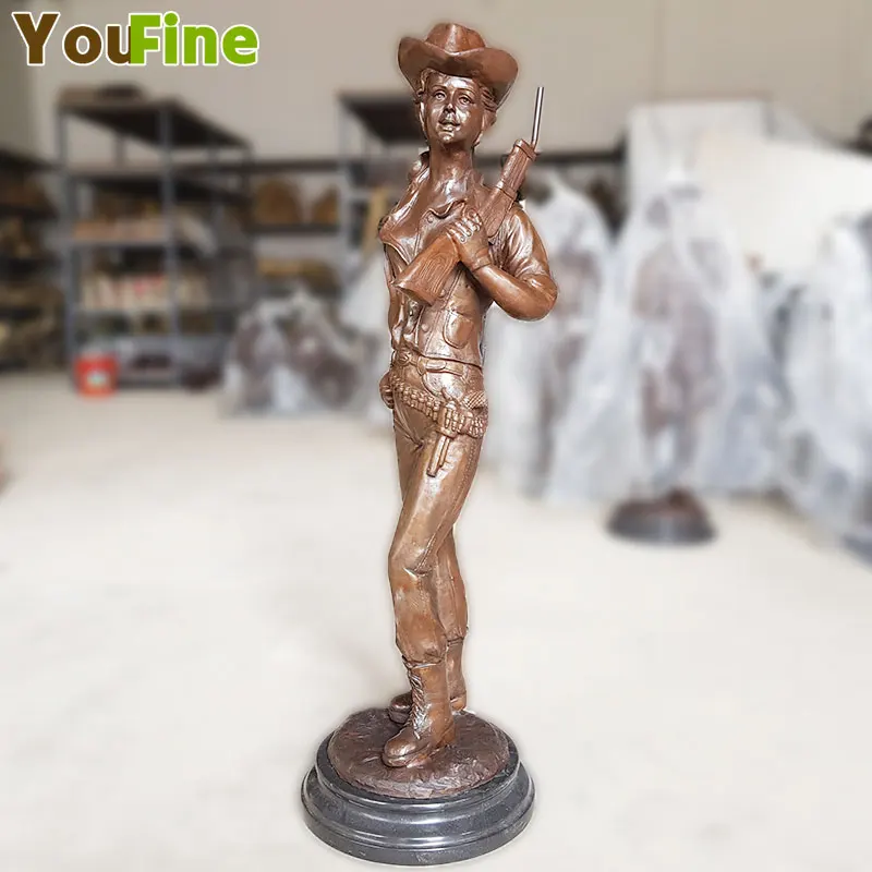 western Bronze Cowboy lady Sculpture Antique Classical Bronze Statues Figurines Metal Crafts Festival Decor
western Bronze Cowboy lady Sculpture Antique Classical Bronze Statues Figurines Metal Crafts Festival Decor
