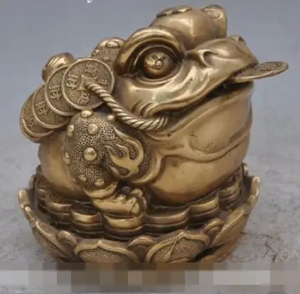 S7052 5"china fengshui bronze copper beast Toad Golden Toad wealth Coins lucky statue D0317
S7052 5"china fengshui bronze copper beast Toad Golden Toad wealth Coins lucky statue D0317