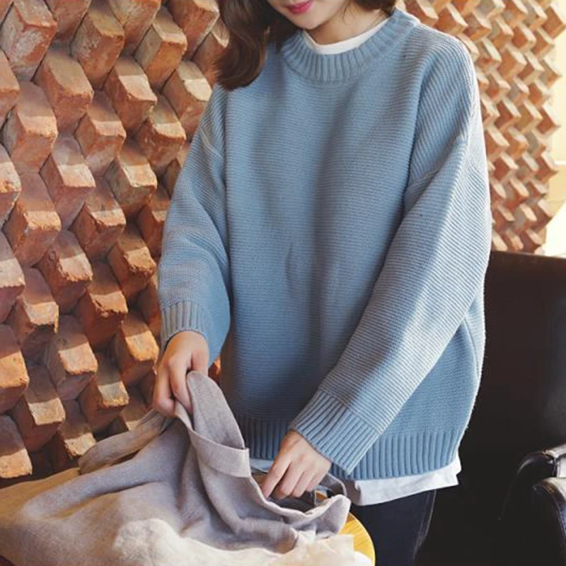 2018 Women Fresh Style Loose Sweaters Korean All Match O Neck Long Sleeve Lazy Pullovers Female Casual Pure Solid Basic Jumper
2018 Women Fresh Style Loose Sweaters Korean All Match O Neck Long Sleeve Lazy Pullovers Female Casual Pure Solid Basic Jumper