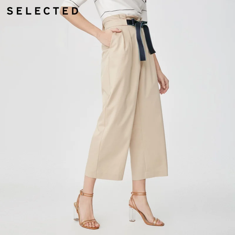 SELECTED new women's with micro-elastic high waist commuting business casual wide leg pants S|419114563
SELECTED new women's with micro-elastic high waist commuting business casual wide leg pants S|419114563