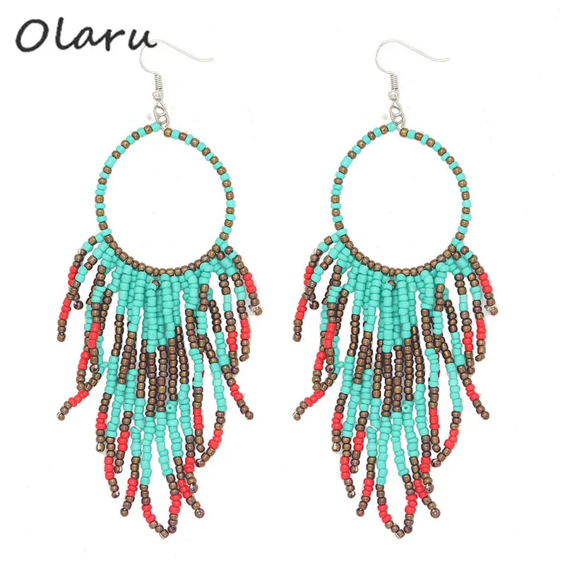 Olaru Jewelry New Brand Beads Bohemia Colorful Drop Earrings For Woman 1 Pair Long Earring Accessories Good Quality
Olaru Jewelry New Brand Beads Bohemia Colorful Drop Earrings For Woman 1 Pair Long Earring Accessories Good Quality