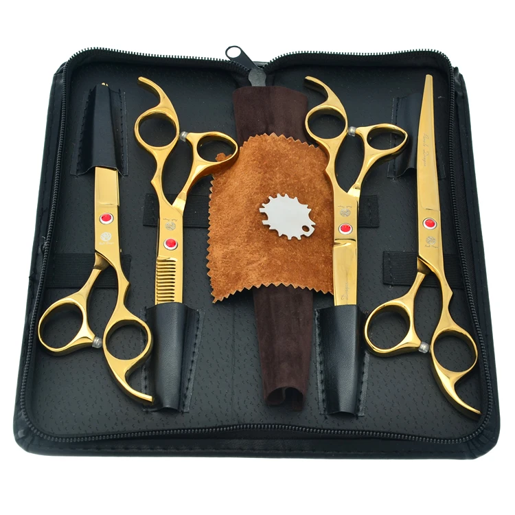 Purple Dragon 7.0" Pet Scissors JP440C Dog Grooming Shears Animal Straight Curved Cutting Scissor 6.5" Thinning Clipper LZS0369
Purple Dragon 7.0" Pet Scissors JP440C Dog Grooming Shears Animal Straight Curved Cutting Scissor 6.5" Thinning Clipper LZS0369