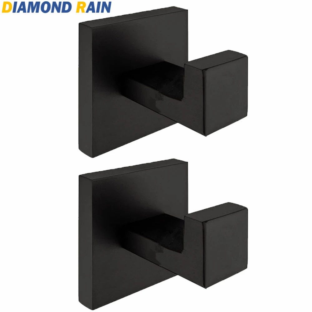 304 Stainless Steel Square Black Matte Towel Hook Contemporary Wall Mounted Metal Bath Coat Hook DR-23
304 Stainless Steel Square Black Matte Towel Hook Contemporary Wall Mounted Metal Bath Coat Hook DR-23