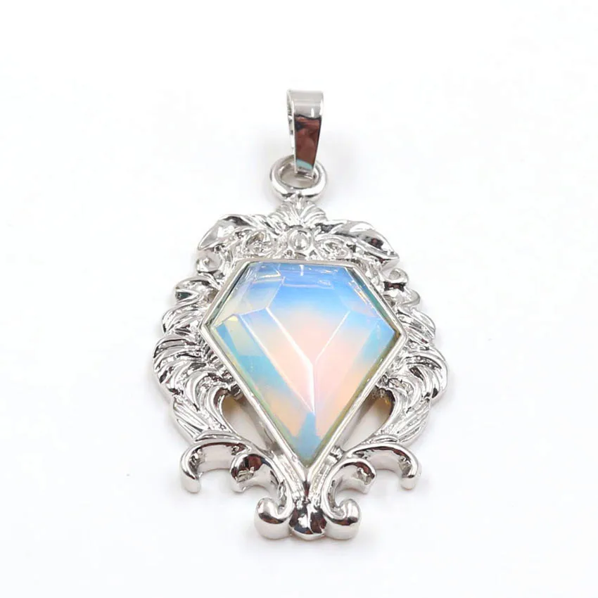 FYJS Unique Silver Plated Decorative Pattern Pentagon Pendant Opalite Opal Fashion Jewelry
FYJS Unique Silver Plated Decorative Pattern Pentagon Pendant Opalite Opal Fashion Jewelry